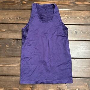 Fabletics Musetta Seamless Tank Top Womens Size Medium Sleeveless Purple Mesh